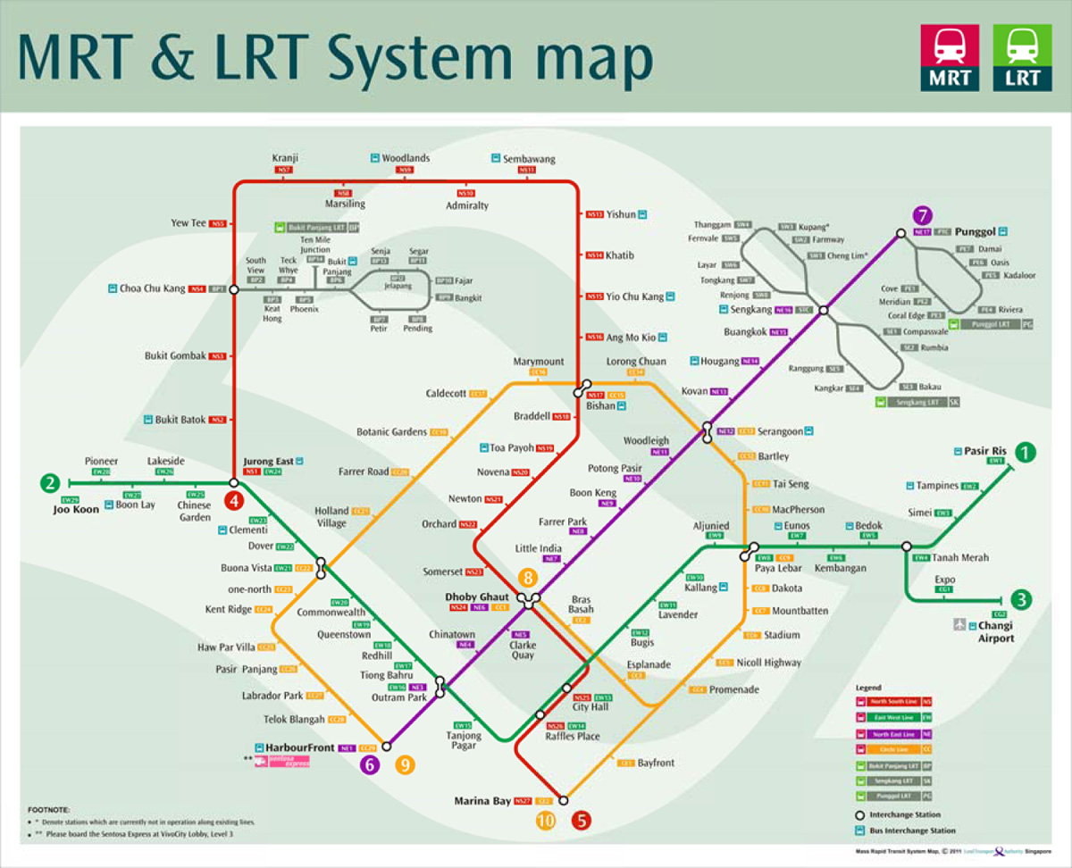 peta mrt rute ke National Stadium Singapore